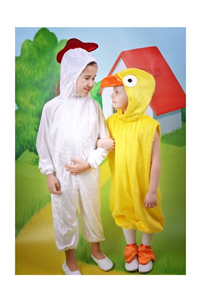 Annee Bakk Unisex Çocuk Sarı Beyaz Tavuk Kostümü