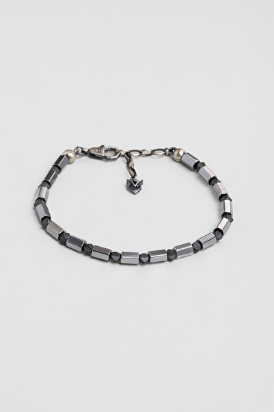 So CHIC... Hematit Taşlı 21 Cm Gümüş Erkek Bileklik