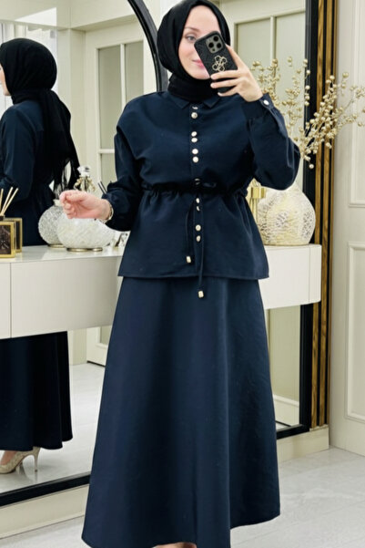 Safgiyim44 Sezen Skirt Suit Navy Blue