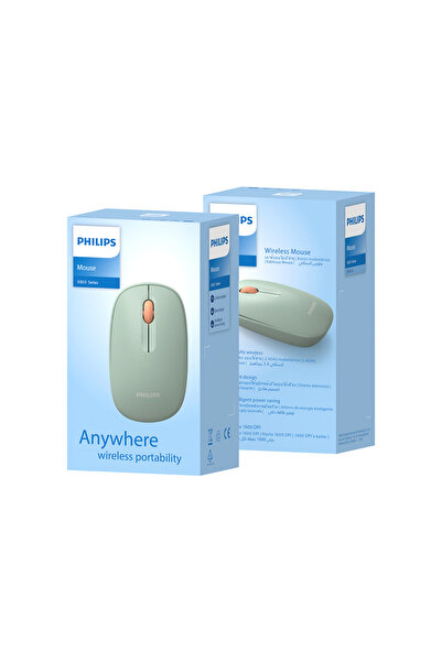 Philips SPK7318 Kablosuz 1600 DPI 3 Tuşlu Optik Mouse Yeşil (Philips Türkiye Garantili)