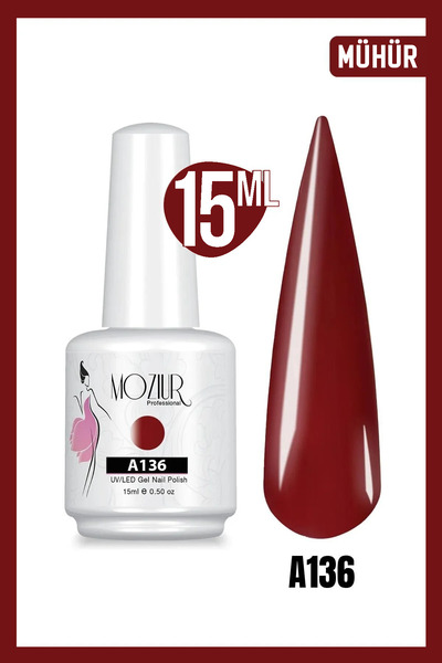 MOZIUR Kalıcı Oje Uv Led A136 (BORDO SERİSİ) 15ml