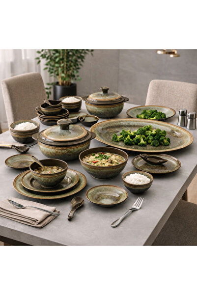 cc bin shihon Luxury 57-piece melamine dinnerware set – elegant and durable d...