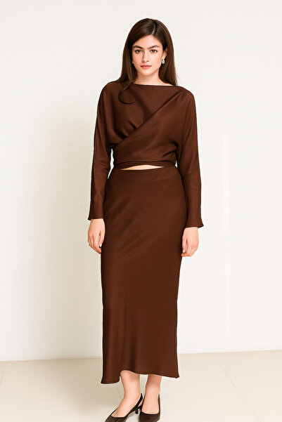 Setre Σοκολατένια φούστα μίντι με ολόκληρο σχέδιο