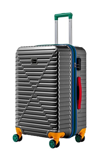 louisiana polo Büyük Boy %100 Polikarbon Valiz 4x2 Teker Antrasit 1088