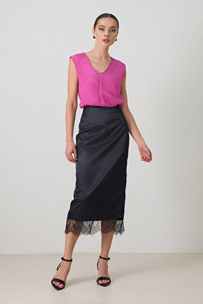 Setre Černá krajková detailní sukně s úzkým střihem