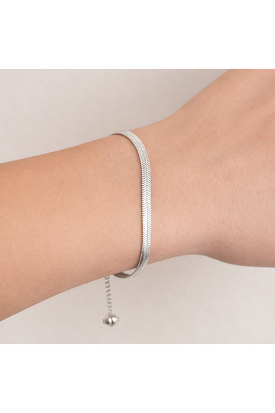 nerora Premium Silver Anti-Tarnish Steel Italian Unisex Bracelet