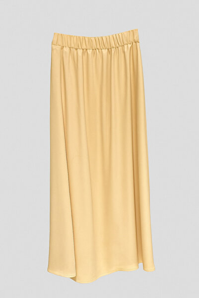 Setre Fustă midi în linie A, culoare chihlimbar