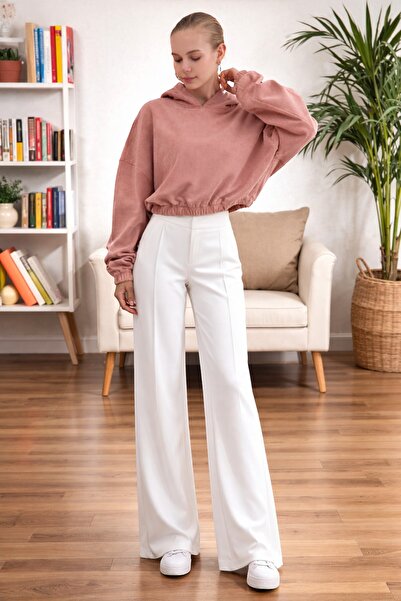 Fancy & Fun Fancy&Fun Kadın Uzun Kollu 3 İplik Örme Kumaş Kapüşonlu Fermuarlı...