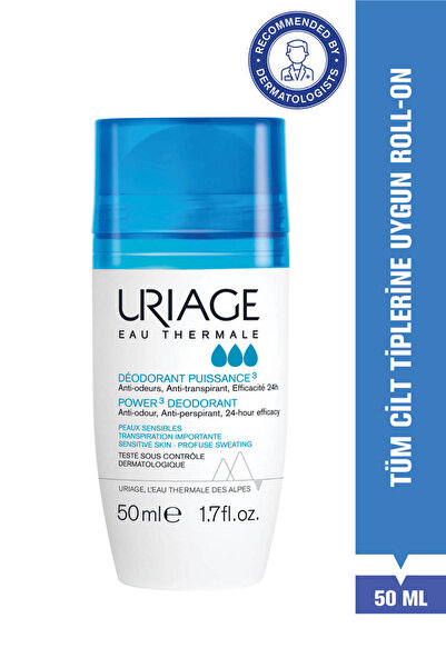 Uriage Power3 Deodorant 24h - Erkekler Için Alkolsüz Roll-on Ve Stick Deodora...