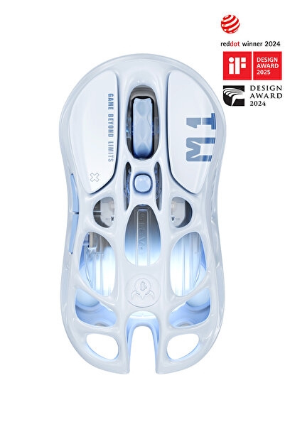 Gravastar Mercury M1 Pro RGB 26.000 DPI Optik Gaming Mouse, Kablosuz, Ice Blue