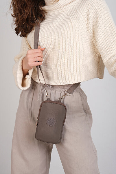 NEMO BAGS Dark Mink Wallet, Phone Holder, Crinkle Waterproof Fabric, Crossbod...