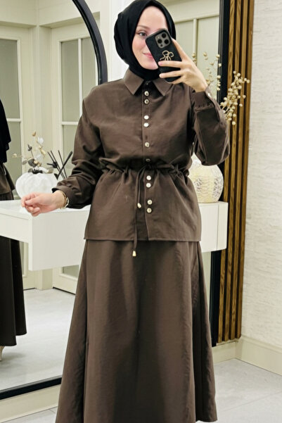 Safgiyim44 Sezen Skirt Suit Brown