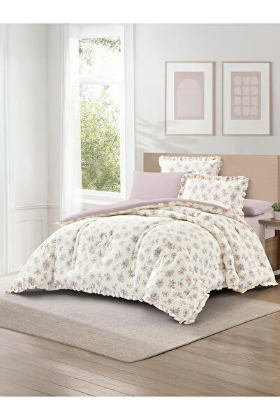 Doona 6-Pc King Comforter Set 260x240 cm, 360 GSM Poly Silk, Reversible Print...