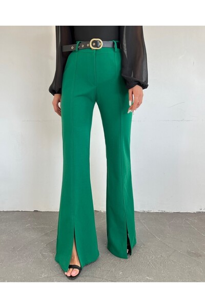 HİJABAYA Slit Spanish Belted Trousers