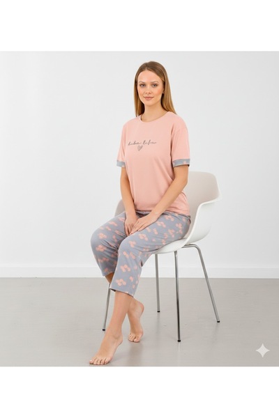 Pijamoni Milan Kısa Kol Kapri Pijama Takımı
