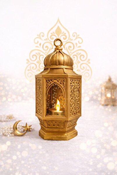 Üçüncü Boyut Baskı Dünyası Ramazan Özel 3D Baskı Dekoratif Fener Mumluk – LED...