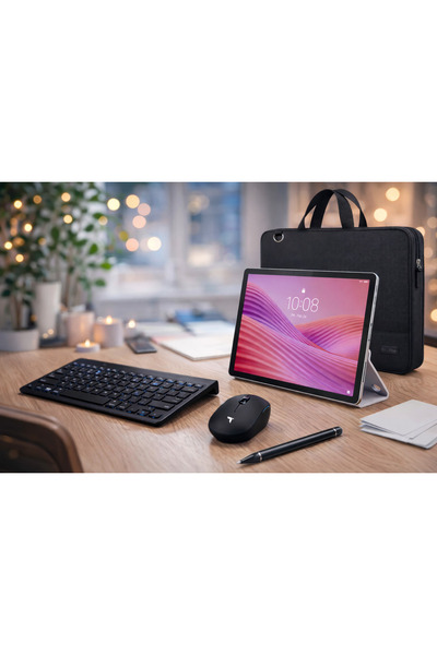 LENOVO Tab M10 4GB 128GB 10.1" TABLET+KILIF+SİYAH KALEM+KLAVYE MOUSE SET+ÇANTA
