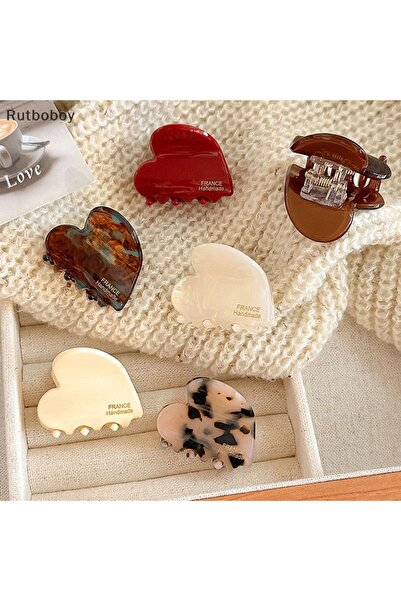 Xui Trend Marka (ysho) Akrilik Mini Kalpli Kemik Desen Mandal Toka/ 2’li Toka...