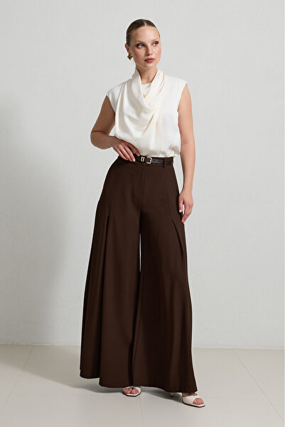 Setre Παντελόνι με ζώνη με λεπτομέρεια σε μαύρο καφέ