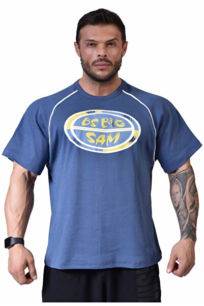 Big Sam Plava majica za bodybuilding sa raglan rukavima Big Sam 3067