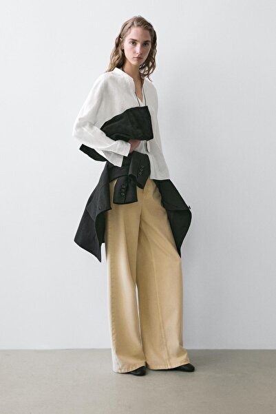 Massimo Dutti %100 keten hakim yaka gömlek