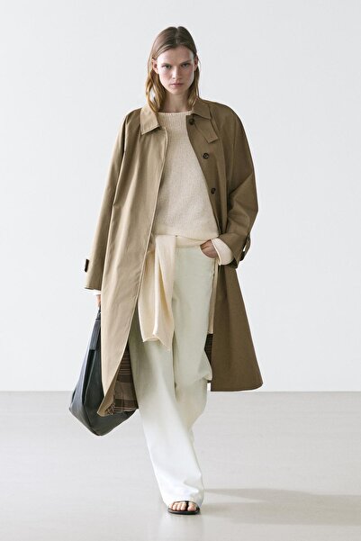 Massimo Dutti %100 pamuklu trençkot