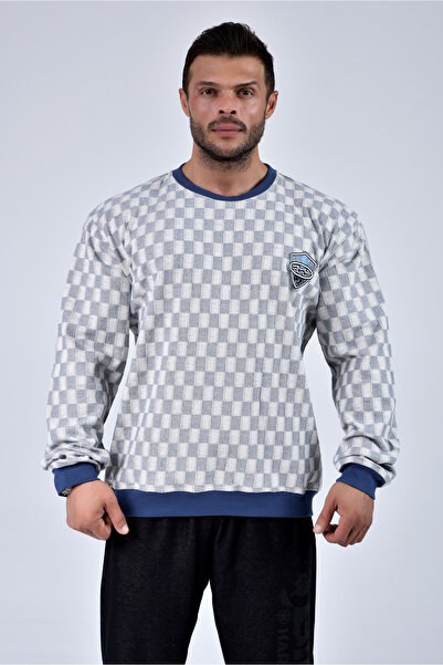 Big Sam Checkerboard Pattern Winter Sweatshirt 4659