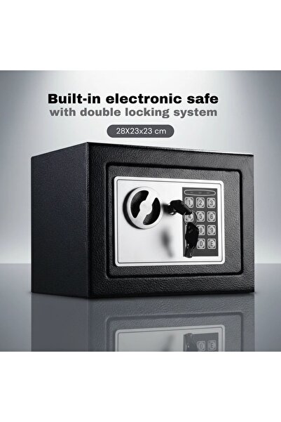 Primo Plus Compact Electronic Safe with Dual Locking System 27X22x23 cm black