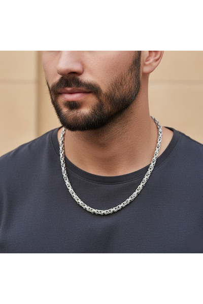 PİGADO Pigado 317l Çelik Silver Renk 5 Mm 60 Cm Kral Zinciri Kolye