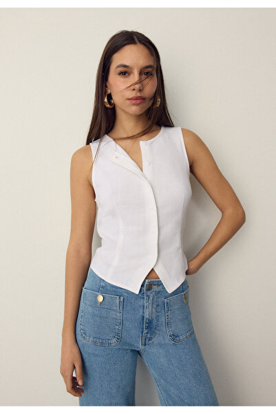 Stradivarius Sleeveless buttoned top