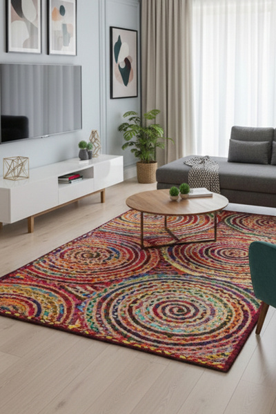 Chilai Home Crop Circle Mutfak Halısı Makinede Yıkanabilir Kaymaz Tabanlı Mut...