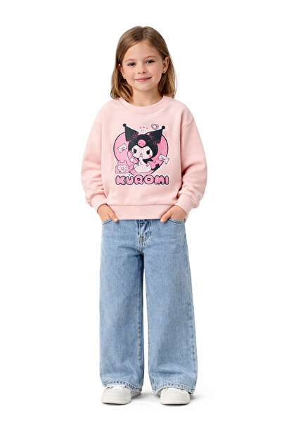 hn sport Kuromi Temalı Kız Çocuk Alt Üst Takım Kot Pantolon ve Sweatshirt