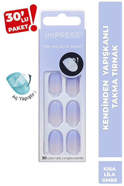 Impress Kendinden Yapışkanlı Takma Tırnak Kısa Ombre Lila