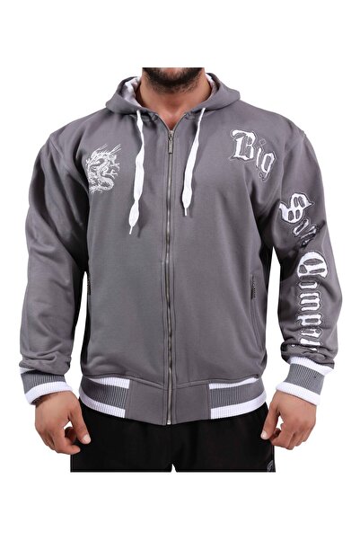 Big Sam Men's Gray Winter Hooded Relaxed Fit Jacket