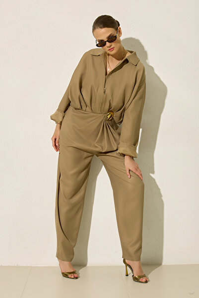 Setre Olive Ceket Ve Pantolonlu Takım