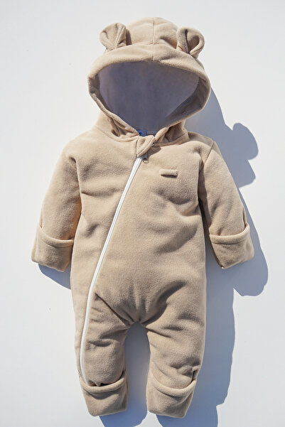 bshood X İpek Atlas Kız Bebek Ve Çocuk Kışlık Astarlı Ayı Tulum