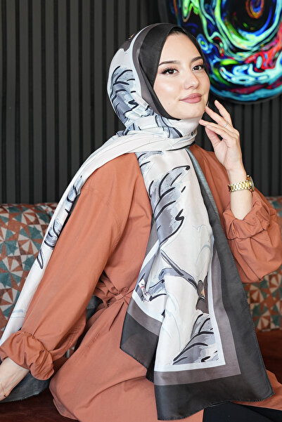 AFVENTE Floral Pattern Bronze Brown Soft Cotton Shawl
