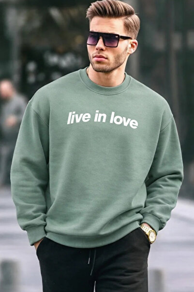 COMBİNE MİCHAİL Hanorac casual pentru bărbați, din bumbac, cu design scris