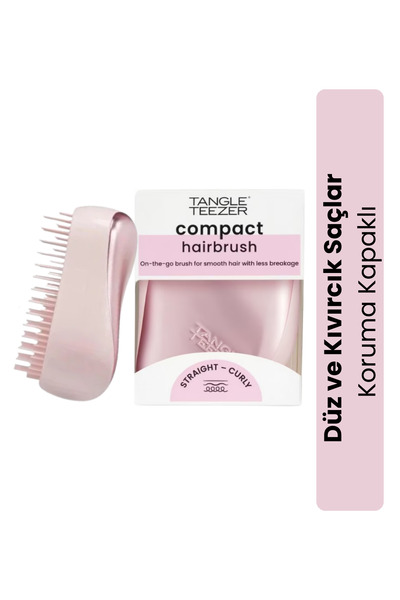 Tangle Teezer Compact Styler Pink Matte Chrome Saç Fırçası - Düz ve Kıvırcık ...