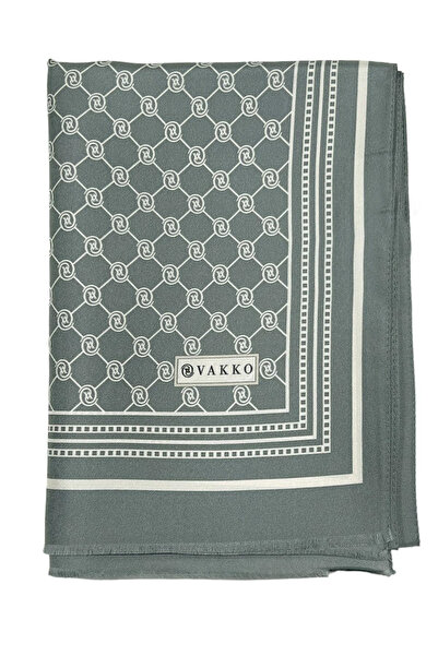 Vakko Twill Silk Shawl - Special Series - Metallic Gray