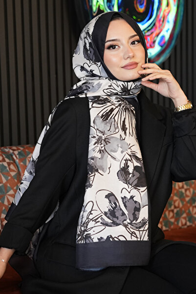 AFVENTE Orchid Pattern Cinnamon Soft Cotton Shawl