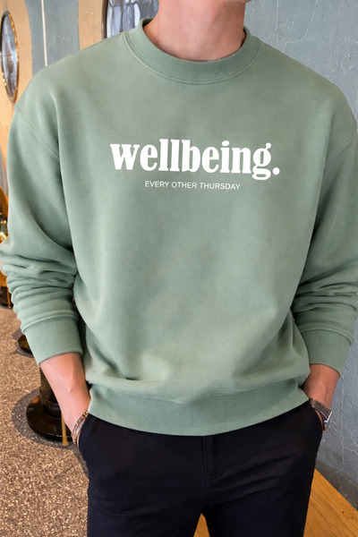 COMBİNE MİCHAİL Wellbeing Themed Printed Men's Cagla Sweatshirt