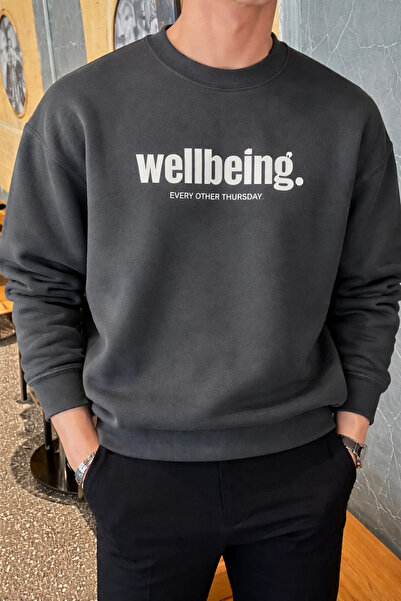 COMBİNE MİCHAİL Hanorac bărbătesc imprimat cu tematică Wellbeing, cu aspect uzat