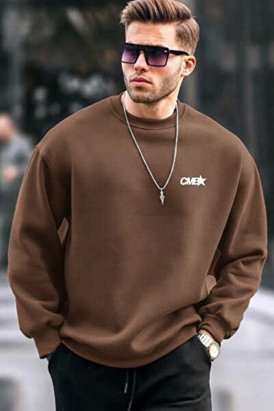 COMBİNE MİCHAİL Hanorac maro pentru bărbați, din bumbac, cu imprimeu pe piept