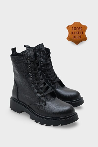 Capone Outfitters Дамски ботуши от естествена кожа с връзки Calli