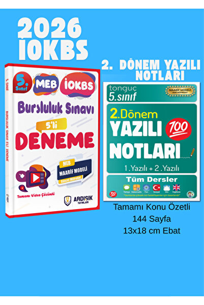 Tonguç Yayınları 5. Sınıf Yazılı Notları 2. Dönem 1 ve 2. Yazılı + 5. Sınıf B...