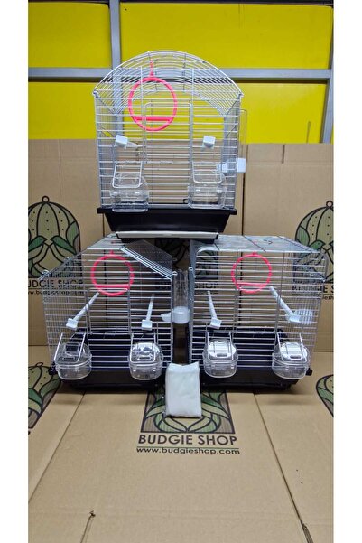 Mavi Kaktüs Çift Kapılı 30x23x37(yükseklik) Çekmeceli Muhabbet Kuşu Kafesi Ku...