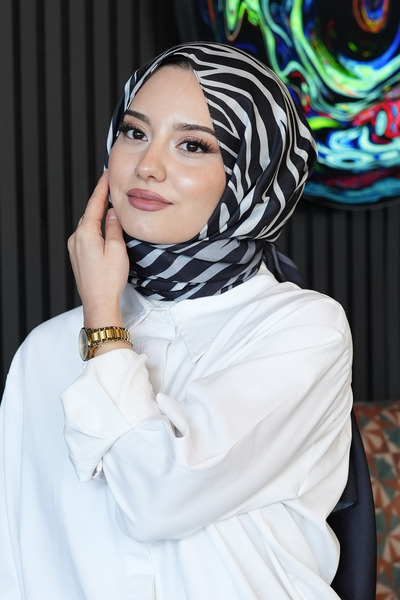 AFVENTE Dalgalı Desen Gri Soft Pamuk Şal