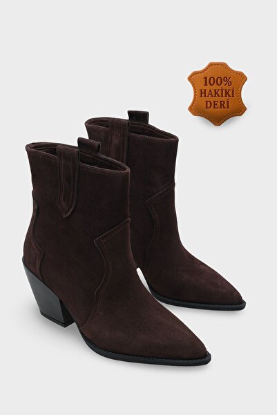 Capone Outfitters Tiffani Sivri Burunlu Hakiki Deri Yandan Çekmeli Kadın Kovb...