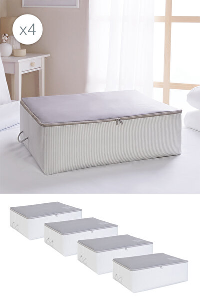 Ocean Home Textile 4 големи сиви раирани възглавници за матрак, покривка за п...